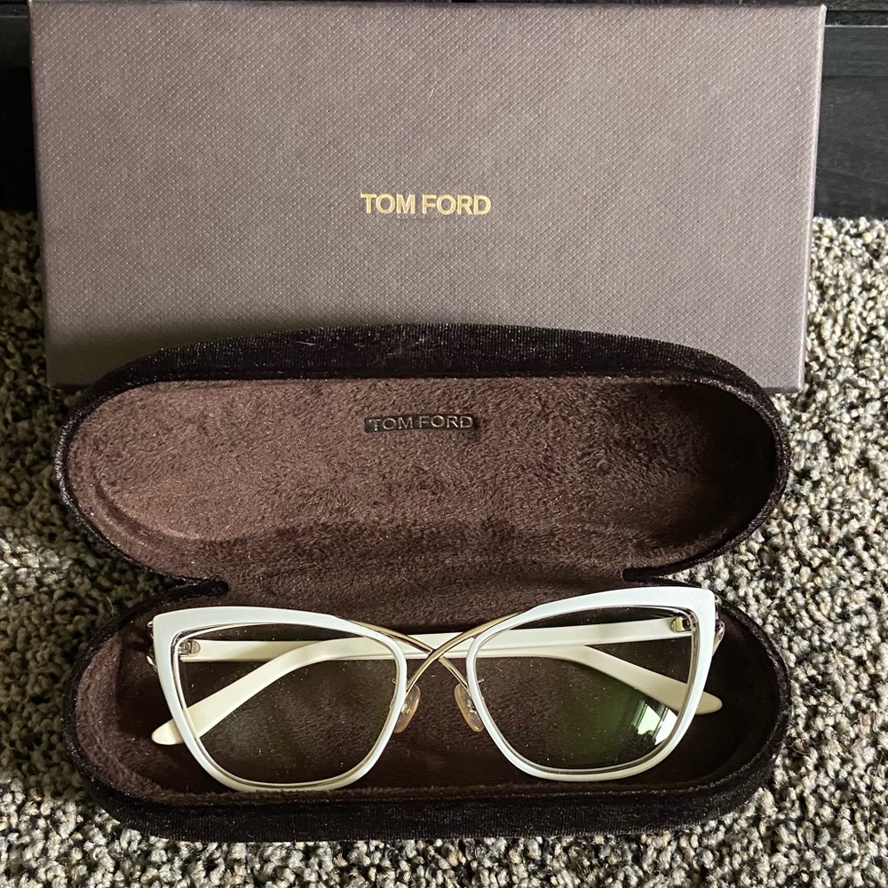 Tom Ford White Cat-Eye Sunglasses